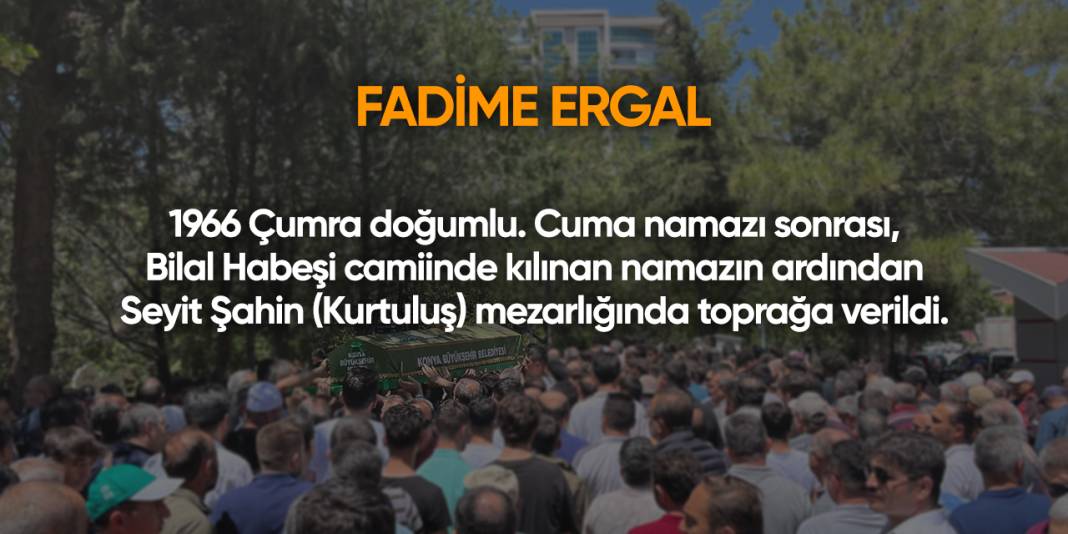Konya'da bugün vefat edenler | 18 Nisan 2025 2